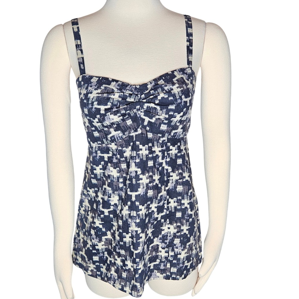 Patagonia Women's‎ Summertime Tank Top Navy White Abstract Print Size 4 NWT
